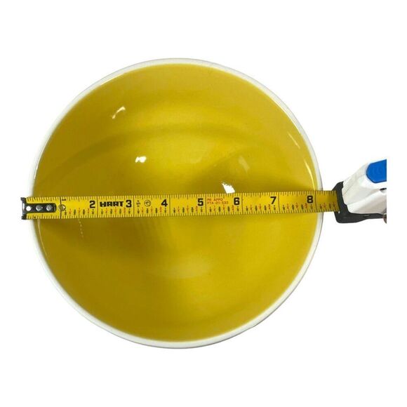 Rae Dunn Magenta Eggcellent & Eggceptional Egg Nesting Ceramic Bowls Set Yellow - Picture 9 of 16